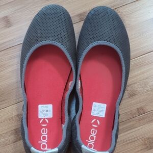 PLAE Gray and Red Mesh Loafers